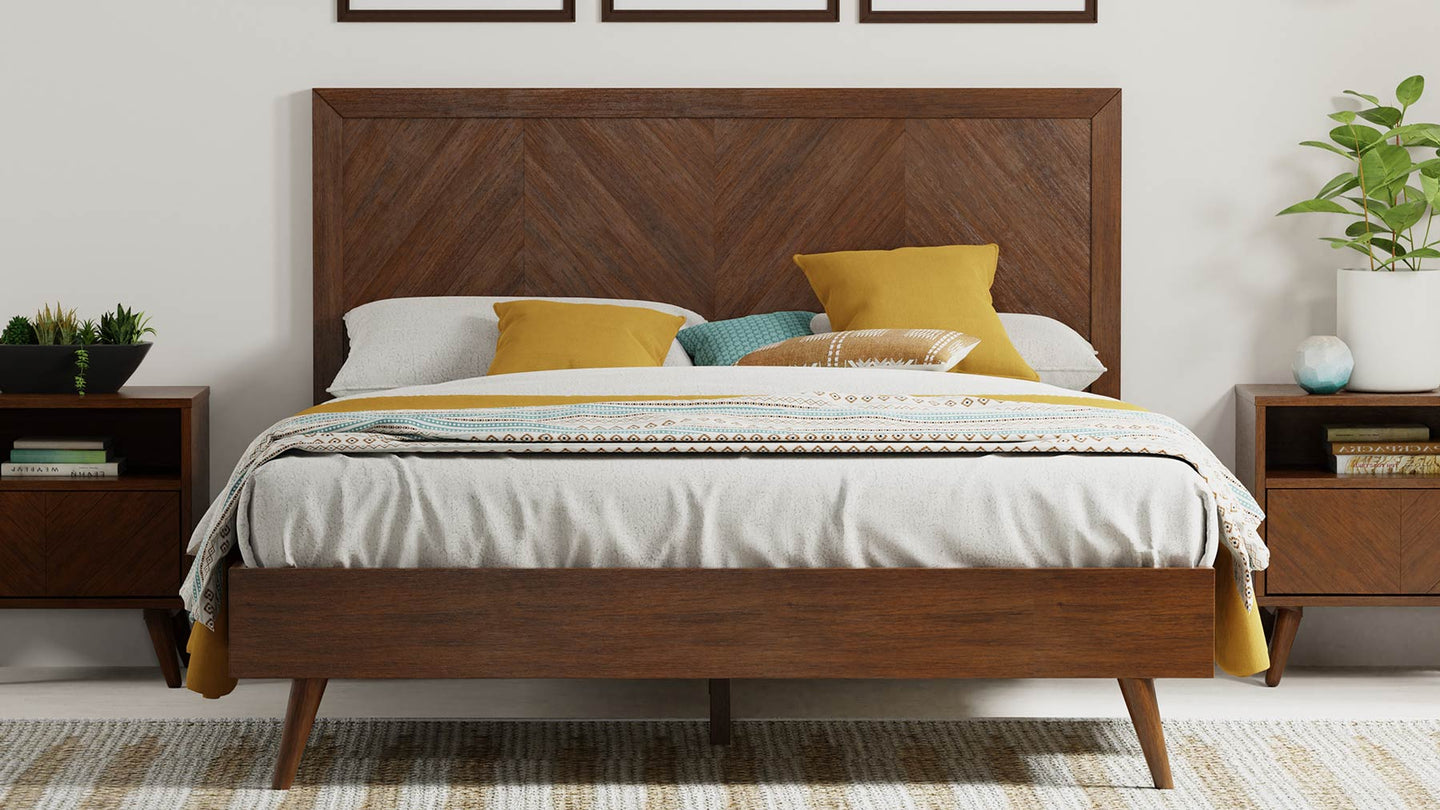 Bed with solid wood base online